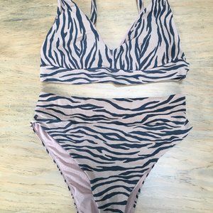 Aerie Leopard Print Bikini High Rise Natural